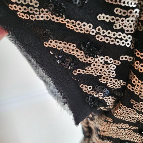 Eliza J, Sequined Shift Dress, Black and Bronze, Size 8 - Picture 10 of 14